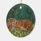Tijger Sunday Serendipity Keramisch Ornament (Links)