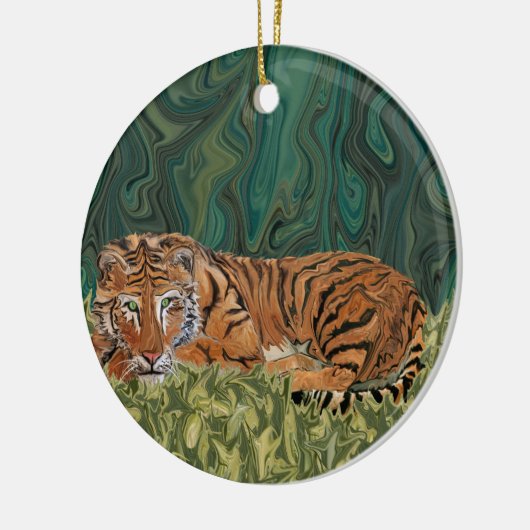 Tijger Sunday Serendipity Keramisch Ornament (Links)