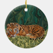 Tijger Sunday Serendipity Keramisch Ornament (Achterkant)