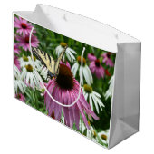 Tijger Swallowtail Butterfly Coneflower Gift Bag Groot Cadeauzakje (Achterkant Gekanteld)