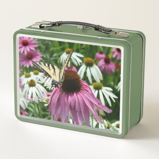 Tijger Swallowtail Butterfly Coneflower Lunch Box (Achterkant)