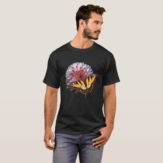 tijger Swallowtail Butterfly on mum flower T-shirt (Voorkant volledig)