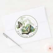 Tijger Swallowtail Papilio Glaucus op Vlierbes Ronde Sticker (Envelop)