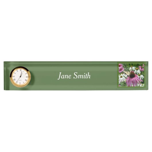 Tijger Swallowtail Vlinder Bloem Bureau Naamplaat Naambordje (Voorkant)