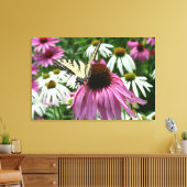 Tijger Swallowtail Vlinder Bloem Canvas Print (Insitu (Woonkamer))