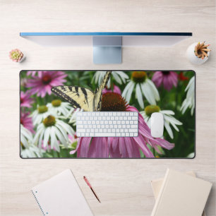 Tijger Swallowtail Vlinder op Coneflower Desk Mat