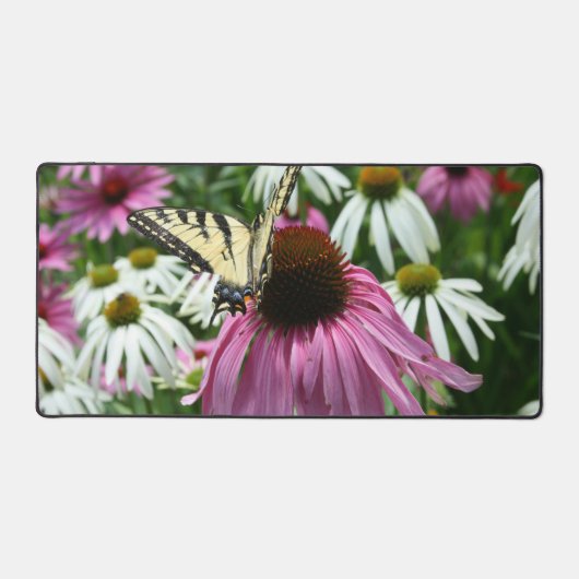 Tijger Swallowtail Vlinder op Coneflower Desk Mat (Voorkant)