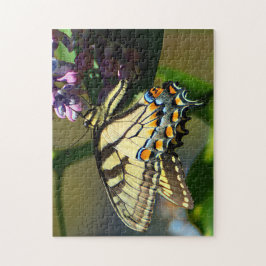 Tijger Swallowtail Vlinder op Lila puzzel