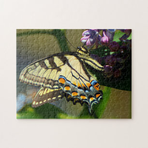 Tijger Swallowtail Vlinder op Lila puzzel Legpuzzel