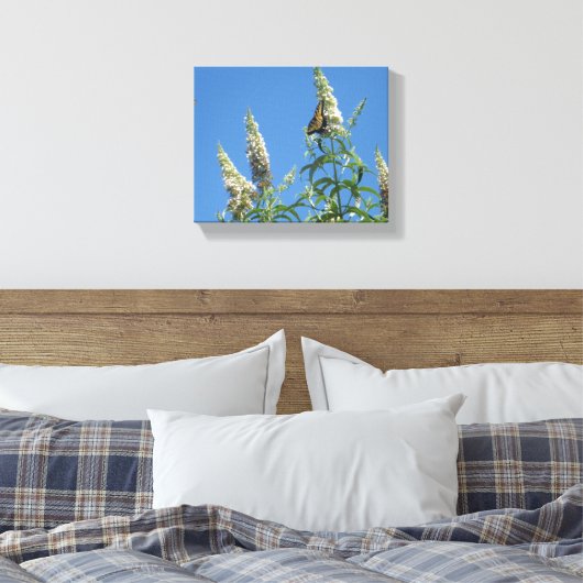 Tijger Swallowtails op Vlinder Struik Canvas Afdruk (Insitu (Slaapkamer))