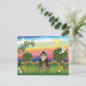 Tijger Tabby Kat 1 - Helder Landelijk Briefkaart (Staand voorkant)