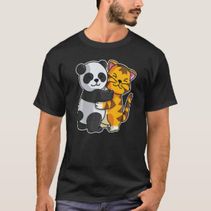 Tijger Tabby Kat & Panda Schattige Dieren Voor Vro T-shirt