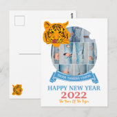 Tijger Tameurs Unie Gelukkig Nieuwjaar 2022 Briefkaart (Voorkant / Achterkant)