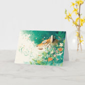 Tijger te midden van bloesems en groen kaart (Gele Bloem)