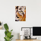 "Tijger Tegels" Waterverf Tiger Face Mosaic Poster (Thuiskantoor)