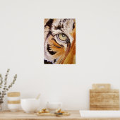 "Tijger Tegels" Waterverf Tiger Face Mosaic Poster (Keuken)