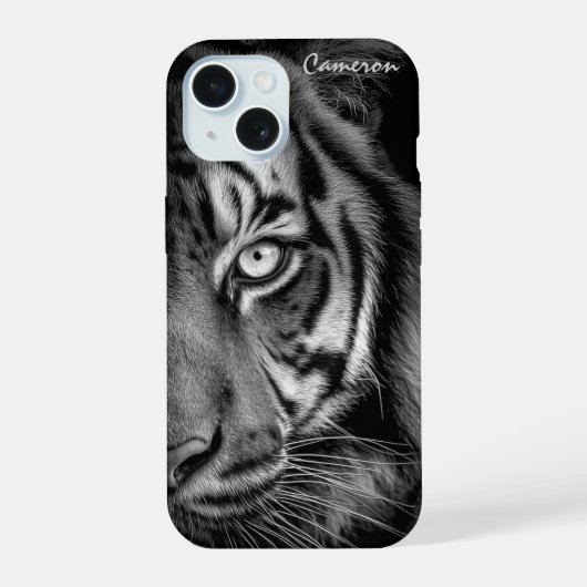 Tijger telefoonhoesje – Aanpasbaar iPhone 15 Case (Achterkant)