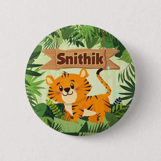 Tijger thema custom Button Badge (Voorkant)
