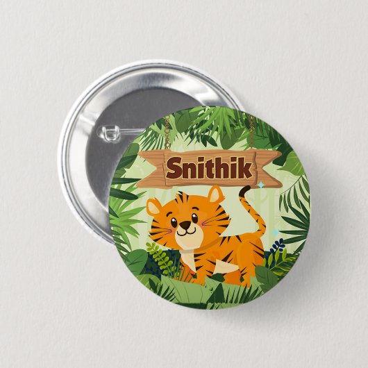 Tijger thema custom Button Badge (Voorkant /achterkant)