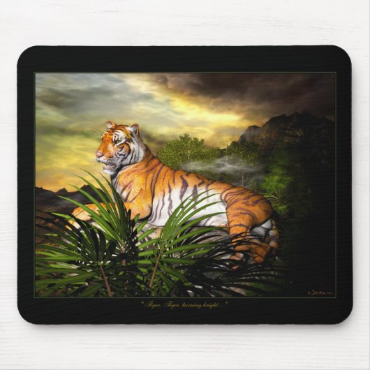 Tijger, tijger, verbluffende Bright Mousepad Muismat (Voorkant)