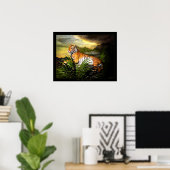 Tijger, tijger, verbrand helder Poster (Thuiskantoor)