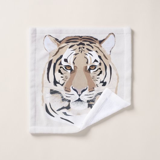 Tijger, tijgergezicht, symbool van 2022 bad handdoek (Wasdoekje)