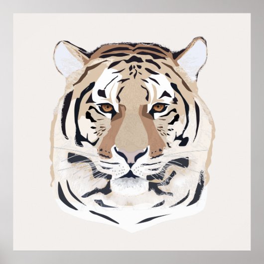Tijger, tijgergezicht, symbool van 2022 poster (Voorkant)