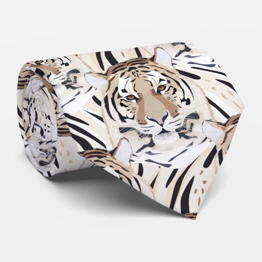 Tijger, tijgergezicht, symbool van 2022 stropdas (Opgerold)