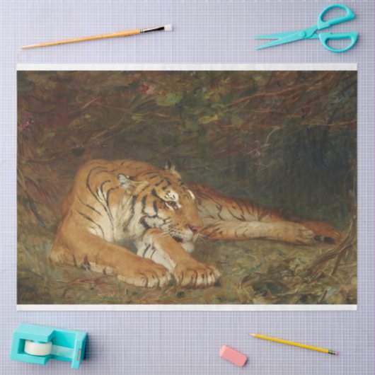 Tijger Tijgers bij Rest Kunstwerk Decoupage Tissuepapier (Craft)