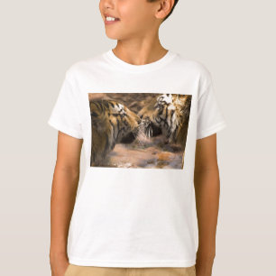 Tijger Tijgers Kat Dier Strepen Patroon Pootafdruk T-shirt