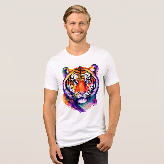 tijger Tri-Blend shirt (Voorkant volledig)