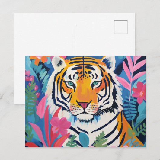 Tijger Tropisch Briefkaart (Voorkant / Achterkant)