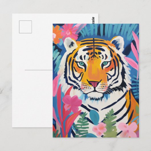 Tijger Tropisch Briefkaart (Voorkant / Achterkant)