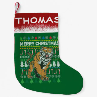Tijger Ugly KerstSweater Wildlife Series Kleine Kerstsok