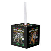 Tijger Ugly KerstSweater Wildlife Series Ornament (Achter hoekig)