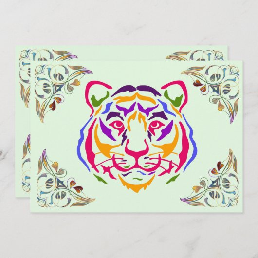 Tijger Uitnodiging (Voorkant / Achterkant)