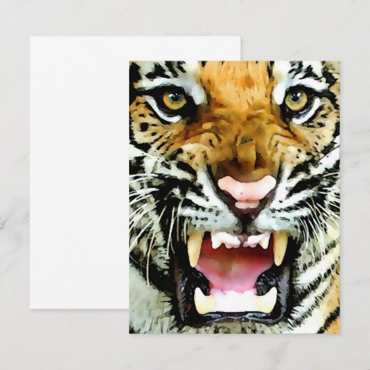 Tijger uitnodigingen (Voorkant / Achterkant)