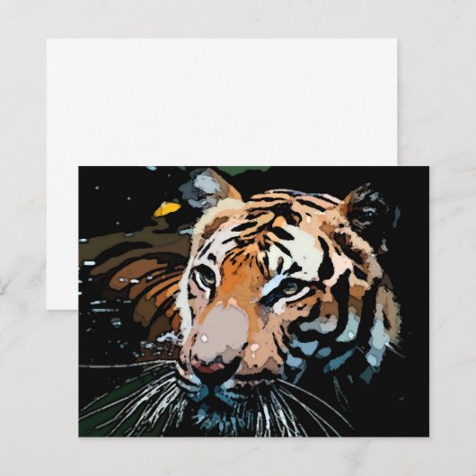 Tijger uitnodigingen (Voorkant / Achterkant)
