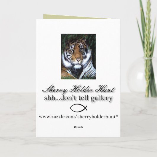 Tijger Valentijn Feestdagen Kaart (Achterkant)