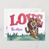 Tijger Valentijnsdag Feestdagenkaart (Voorkant / Achterkant)