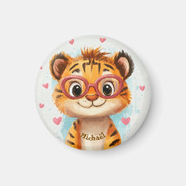 Tijger Valentijnsdag Hart Badge Kinderen School Magneet