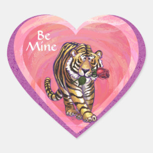 Tijger Valentijnsdag Hart Sticker