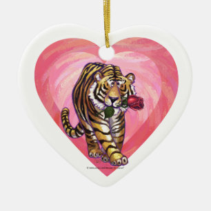 Tijger Valentijnsdag Keramisch Ornament