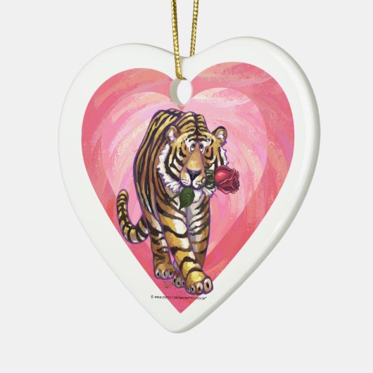 Tijger Valentijnsdag Keramisch Ornament (Links)