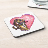 Tijger Valentijnsdag Onderzetter (Linkerzijde)