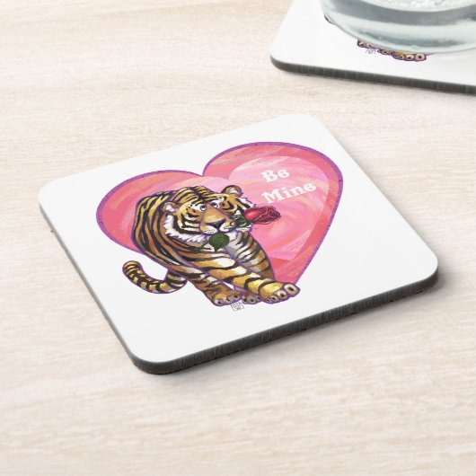 Tijger Valentijnsdag Onderzetter (Linkerzijde)