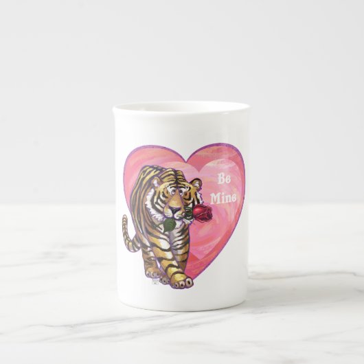 Tijger Valentijnsdag Porselein Kop (Voorkant)