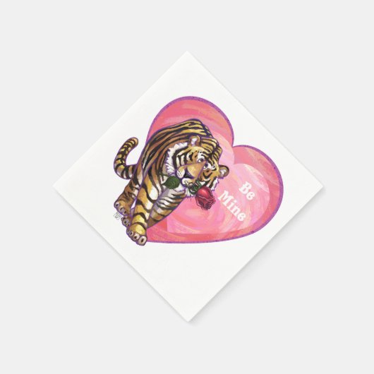 Tijger Valentijnsdag Servetten (Hoek)