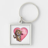 Tijger Valentijnsdag Sleutelhanger (Voorkant)