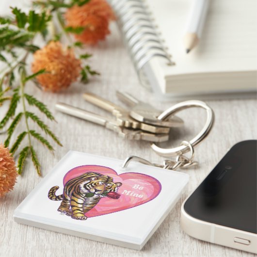 Tijger Valentijnsdag Sleutelhanger (Voorkant Rechts)